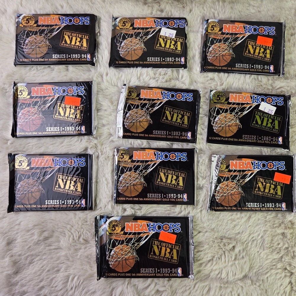 1993-94 NBA Hoops Series 1 Sealed Packs Lot of 10